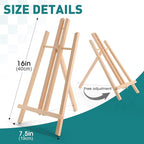 ESRICH 6 Pack 16in Wood Easels,Tabletop Easel for Painting,Painting Party, Displaying Canvases, Kids Student Table School Desktop, Portable Canvas Photo Picture Sign Holder