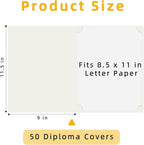 HAUTOCO 50 Packs Certificate Holders, Cream Color Diploma Folders Certificate Covers with Gold Foil Border for Letter Size 8.5x11 Cardstock, Award, Document, Graduation