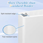 CIXILDTS 2 Inch D Ring Binders, 3 Ring Binder Fit US Letter Size Paper, 2" Slant D Ring View Binder with 2 Pocekts, 6-Pack, White