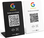 Hotlabel Review Stand 2-Pack + Black & White + for Boosting Google Reviews + NFC Tap & QR Code + Share 1 Independent Link (Supports 1 Store) + All Phones Compatible + No App/Subscription