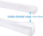 QCSIW 1/4" x50ft Split Sleeve Cable Organizer - Wire Protector Sleeving for Desk, PC, TV, Home Office | Cord Management Cover, Easy Install, White