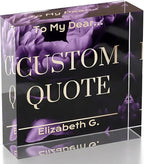 Custom Acrylic Sign Personalized, Custom Desk Name Plate, 18 Styles, (4"x4"), With Gift Box, USA Made by Acryluxe. (Blossom)