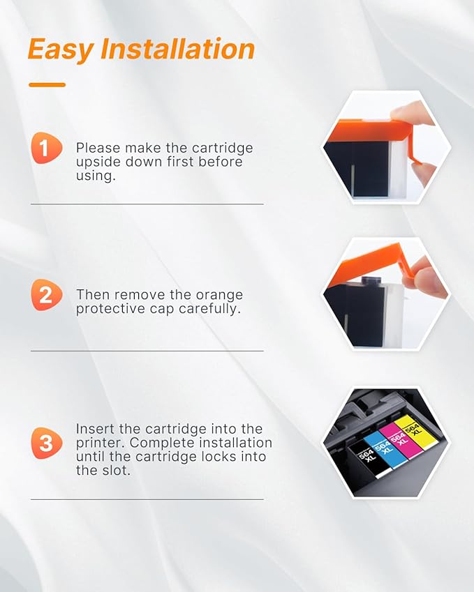 564XL Ink Cartridge for HP Printer Replacement for HP 564 XL 564XL Ink Cartridge Combo Pack for DeskJet 3520 3522 Photosmart 7520 6520 5520 7525 5514 7510 OfficeJet 4620 Printers, 4 Pack (Black)