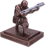 Amoysanli Knight Pen Holder Desk Organizers and Accessories Desk Decor Resin Pen Holder as Gift with a Cool Pen for Office and Home (Red)