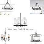 Sunwo Glass Shade Straight Cylinder Glass Lamp Shade Replacement with Multiple Effects (Clear Straight Cylinder)