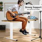 BIZUM Electric Standing Desk Frame, Height Adjustable Sit Stand Desk Base with Memory Preset Button, USB Port for Home Office, White Frame Only