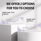 Personalized Name Plate for Desk Custom Acrylic Desk Name Plate Custom Employee Appreciation Gifts Office Gifts for Women, Men, Boss, Coworkers, Teacher, Nurse (Purple Flower)