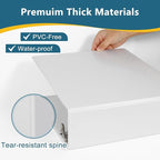 CIXILDTS 4-Inch 3 Ring Binder, Standard 4" Slant-D Ring Binder Fit Letter Size Paper, Presentation View Binders, White, 2-Pack