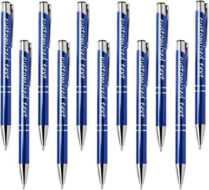 Yucold Customized ballpoint pens in bulk, personalized ballpoint pens with free engraving, for use in companies, enterprises, graduation anniversaries (Royal blue,39)