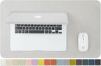 Leather Desk Mat - Small Non-Slip PU Desk Pad for Office and Home - Desk Organization and Accessories - Ideal for Large Mouse Pad and Small Desk Mats on Top of Desks (Silver,23.6"x 13.8")