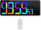 KMMKGG Large 13.7" LED Digital Timer（5''Nunmber）, 11 Color Changing, Count Up/Down Timer with Remote Control, Adjustable Brightness Wall Clock for Home, Office, Gym, Elderly, Auto DST