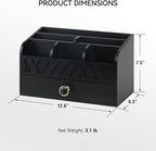 Desk Organizer with Drawer Mail Organizer Countertop Wood Desk Drawer Tabletop Storage Organization Pen Holder Letter Sorter Makeup Organizer for Home Office School