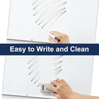 TSJ OFFICE Rolling Whiteboard Standing - 40 x 26 Inches Magnetic Mobile White Board with Stand, Height Adjustable Dry Erase Board on Wheels with Paper Clamp on Top, White