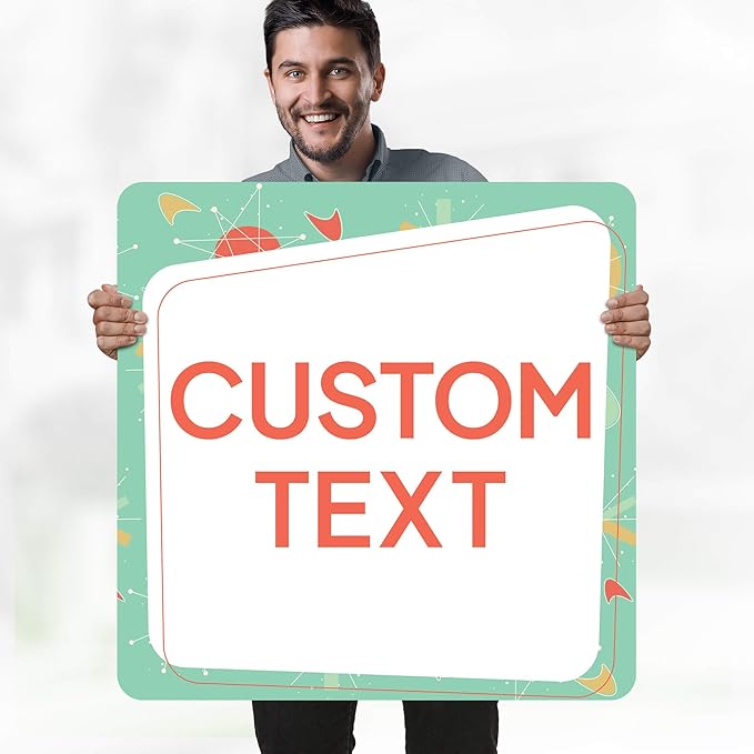 Custom Sign, Custom Street Sign, 11 Font Colors, 13 Font Styles, 4 Hole Options, 22 Sizes, 30x30 Inches, Rust Free DiBound, Fade Resistant, Made in USA by My Sign Center (Mid-Century Modern 2)