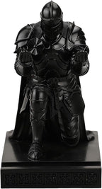Amoysanli Medieval Armored Warrior Wearing Outerwear, Mobile Phone Stand Knight Pen Holder Desk Organizers, Resin Bookends Paperweight with a Letter Opener for Desk (Black)