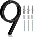 5" Floating Stainless Steel Address House Number, Modern Metal Anti-Rust House Numbers with Nail Kits for Door Garden Mailbox Decor Visibility Signage (9)