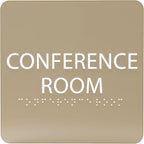 ADA CENTRAL SIGNS - 6" X6" Conference Room Sign- ADA Compliant Tactile Graphics Grade 2 Braille Text Acrylic Wall Signs - Authorized Personnel Only, Meeting Privacy Door Sign for Schools, and Offices
