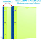 INFUN Telescoping 3 Ring Binder - 4PCS, Flexible Round Binder with Customizable Front Cover and Clear Catalog Pocket, Holds 8.5x11 inch Paper- Green, Red, Orange, Blue