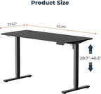 FitStand Adjustable Stand Up Desk Standing Desk, 63x24 Inches Home Office Desk with Memory Preset, Computer Workstation Splice Black Top + Black Frame
