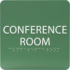 ADA CENTRAL SIGNS - 6" X6" Conference Room Sign- ADA Compliant Tactile Graphics Grade 2 Braille Text Acrylic Wall Signs - Authorized Personnel Only, Meeting Privacy Door Sign for Schools, and Offices