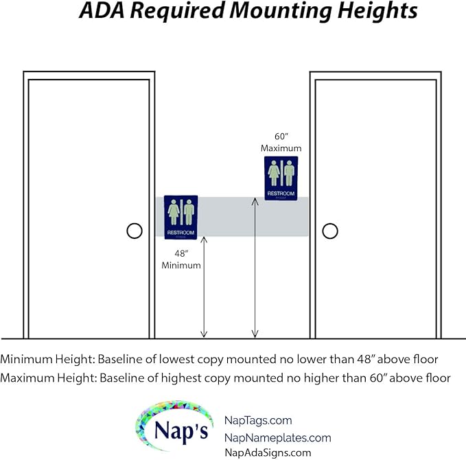 ADA Compliant Sign with Braille (6" x 3" Silver)