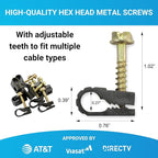 STEREN Coaxial Cable Clips - Cable Holder - Wire Clips - Siding Clips For Hanging - Cord Holder For Desk - Cable Clamps - Cord Clip - Wire Organizer Clips - Tv Mount Screws - Black - 100 Pack