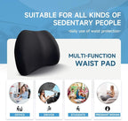 Really Plush Lumbar Support Pillow for Car Seat, Perfectly Balanced 100% Memory Foam Lumbar Pillow - Breathable Removable Cover & Ergonomic Design, Back Pillow for Back Pain Relief(Black, 1PC)