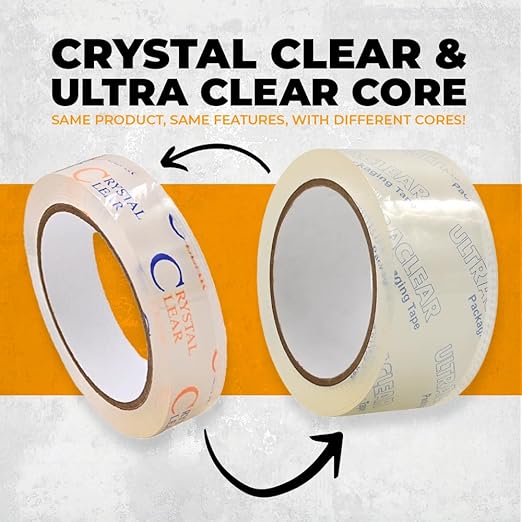 WOD CST22CC Crystal Clear See-Through Packing Tape – 3 inch x 110 yds. for Carton Sealing Mailing, Shipping, and Protection, Label Covering, Lamination, and Outdoor Uses.