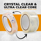 WOD CST22CC Crystal Clear See-Through Packing Tape – 1/2 inch x 110 yds. for Carton Sealing Mailing, Shipping, and Protection, Label Covering, Lamination, and Outdoor Uses.