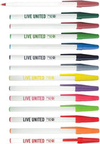 SyPen Personalized Stick Pens With your Custom Logo or Text-500 Pack Bulk-for Businesses, Parties, and Events, Custom Printed Slim Ballpoint Pens with Cap, Yellow, Black Ink
