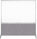 DivideWrite Mobile Whiteboard | Double Sided Dry Erase Board | Portable Office Cubicle Partition | Display for Classrooms, Conference Rooms, Meeting Areas and More | Cloud Gray 6' Wide X 6' Tall