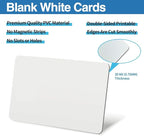 100 Pack - Premium Blank PVC Cards for ID Badge Printers - Premium Quality White CR80 30 Mil (CR8030) by KLMNDUO - Compatible with Most Photo ID Badge Printers(White)