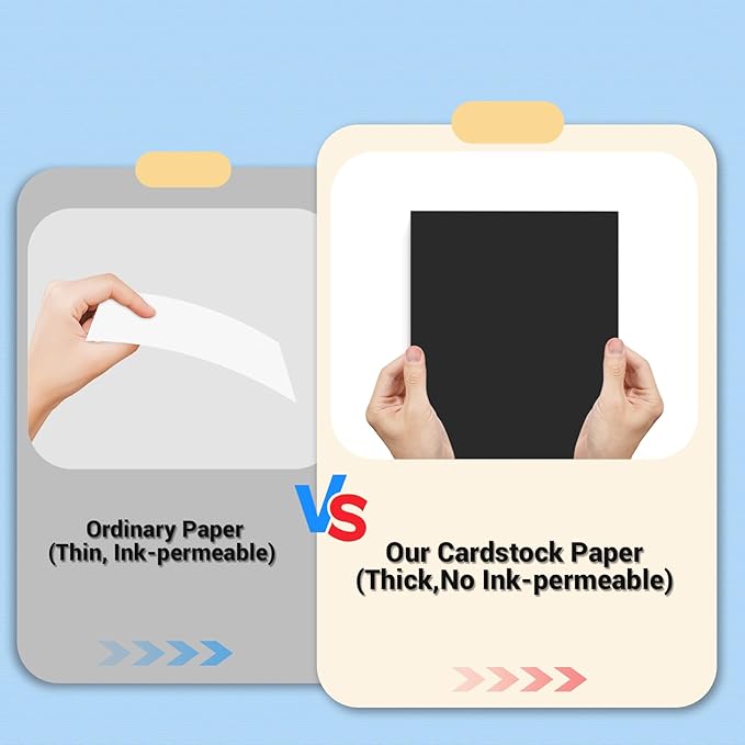 Cardstock 8.5 x 11, Thick Printer Paper 75 lb/200 gsm, 40 Sheets Card Stock Black, Heavy Card stock, Art CardStock Paper for Invitations, Diy Cards, Business Cards, Menus, Crafts, Drawing etc