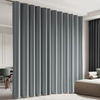 Cbsroro Room Divider Blackout Curtain Track Curtains Wall Dividers Panels Screen for Living Rooms Bedroom Office Privacy Partition Separation, W150 × L96 Inch,1 Panel, Light Grey