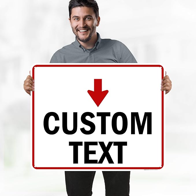 Custom Arrow,Custom Directional Sign, Down Arrow,24x30 Inches, 55 mil thick HDPE (high density polyethylene) Made in USA by My Sign Center