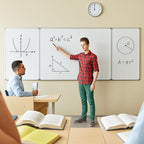 96” x 40 ” Foldable Whiteboard Dry Erase Board Large Tri Folding Whiteboard Magnetic Dry Erase Board, Wall Aluminium Frame and Flip Out Pen Tray for Office, Home