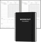 Fitness Journal for Women & Men,A5 Workout Journal/Planner Daily Exercise Log Book to Weight Loss, Gym, Muscle Gain, Bodybuilding Progress, 5.8"x8.3", Black