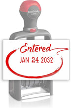 Heavy Duty Style Office Date Stamp with Entered - Self Inking Dater - Style C - Red Ink Color