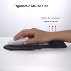 xinidc Ergonomic Computer Mouse Pad with Wrist Rest Support, Pain Relief Mouse Pad with Non-Slip PU Base for Home Office Working Studying (Black)