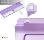 TOWON Small Glass Dry Erase Board, Desk White Board with Standing, Mini Whiteboard Easel Pad Set, Stenography Artifact for Office, Home and School Supplies, 8 x 6 Inches, Purple