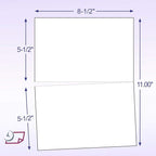 NextDayLabels - Letter Size White Perforated Blank Post Card Cardstock, 75 lb Cover Stock (203 gsm) 2 per Page, Cards Measure 8.5" X 5.5", Inkjet/Laser Compatible - 250 Sheets / 500 Cards