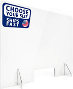 SignHero Sneeze Guard | Large, Sturdy ¼” Acrylic Plexiglass Shield | USA-Made, 30 Second Setup | Plexiglass Barrier for Counter, Reception, School, Office (Multiple Sizes)