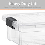 Superio Clear Storage Bins with Lids, Stackable Storage Box with Latches and Handles, Extra Small, 4 Pack 2 Quart