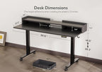 Claiks Standing Desk with Drawers, Adjustable Stand Up Electric Standing Desk Adjustable Height with Storage Shelf and Splice Board, 59 Inch, Black