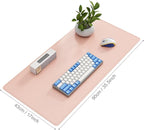 DAWNTREES Desk Mat Protector,PU Leather Desk Pad,Non Slip, Large Mouse Pad and Keyboard Mat, Waterproof Writing Pad for Office and Home (Pink,35.5''x16.9'')