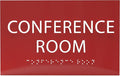 ADA CENTRAL SIGNS - 6" X4" Conference Room Sign - ADA Compliant Tactile Graphics Grade 2 Braille Text Privacy Sign | Wall Mount Plastic Meeting Signs For Schools, Hospitals, Offices, and Apartments