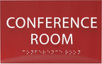 ADA CENTRAL SIGNS - 6" X4" Conference Room Sign - ADA Compliant Tactile Graphics Grade 2 Braille Text Privacy Sign | Wall Mount Plastic Meeting Signs For Schools, Hospitals, Offices, and Apartments