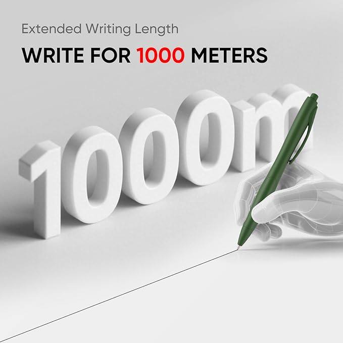 BallPoint Pens, 30 Pack (BLACK Ink),Bulk Pens, Green Barrel,Click Pens for Office Home and School, Retractable Ballpoint Pens, Medium Point, 1.00MM (Green)