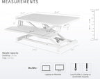 VIVO 26 inch Desk Converter, K Series, Height Adjustable Sit to Stand Riser, Dual Monitor and Laptop Workstation with Keyboard Tray, White, DESK-V026KW