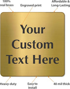 SmartSign Custom Brass Sign - 6" x 6", 40 mil REAL Bugle Brass Metal, Personalized Name Door Sign, Heavy-Duty Premium Engraved Door/Wall Mount Plaque for Business/Office, Gold and Black